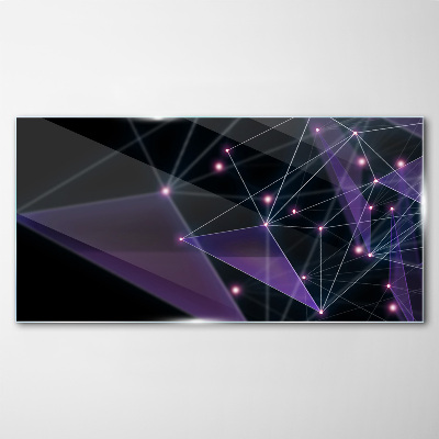 Tableau verre imprimé Connexions lumineuses géométriques