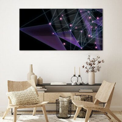 Tableau verre imprimé Connexions lumineuses géométriques