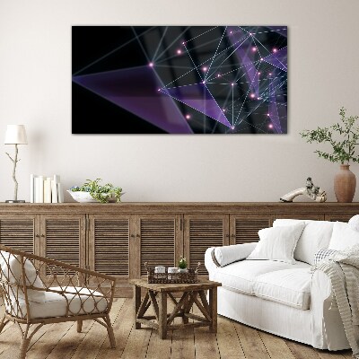 Tableau verre imprimé Connexions lumineuses géométriques