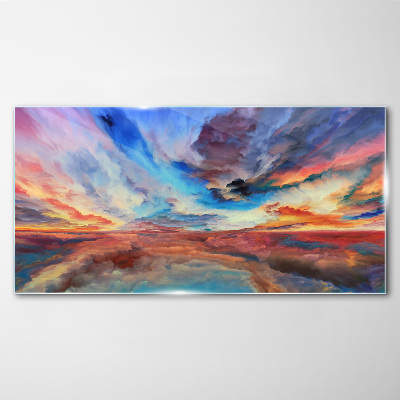 Tableau photo sur verre Coucher de soleil aux couleurs du ciel