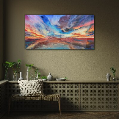 Tableau photo sur verre Coucher de soleil aux couleurs du ciel