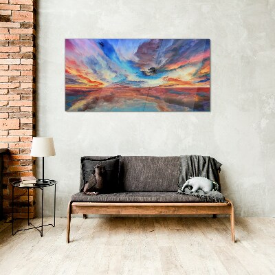 Tableau photo sur verre Coucher de soleil aux couleurs du ciel