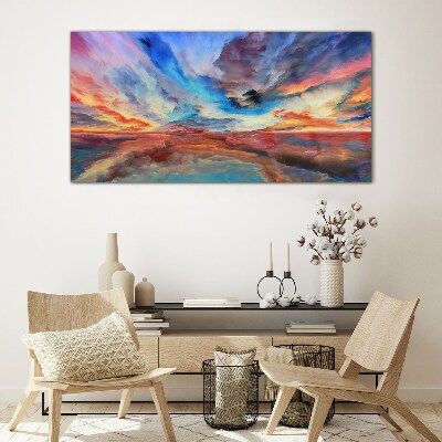 Tableau photo sur verre Coucher de soleil aux couleurs du ciel