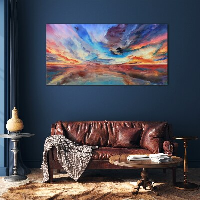 Tableau photo sur verre Coucher de soleil aux couleurs du ciel