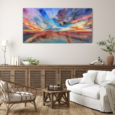 Tableau photo sur verre Coucher de soleil aux couleurs du ciel