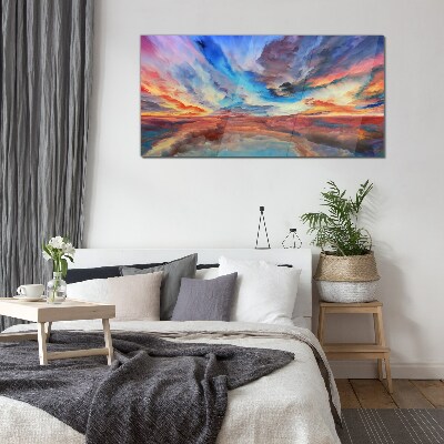 Tableau photo sur verre Coucher de soleil aux couleurs du ciel