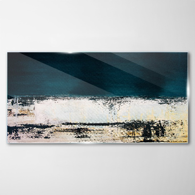 Tableau sur verre Un horizon calme dans des tons de bleu