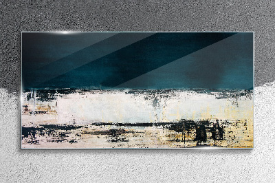 Tableau sur verre Un horizon calme dans des tons de bleu