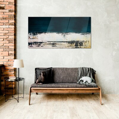 Tableau sur verre Un horizon calme dans des tons de bleu