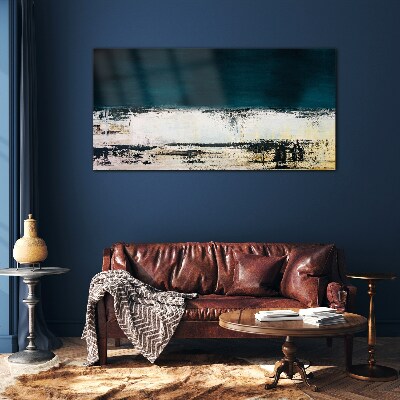 Tableau sur verre Un horizon calme dans des tons de bleu