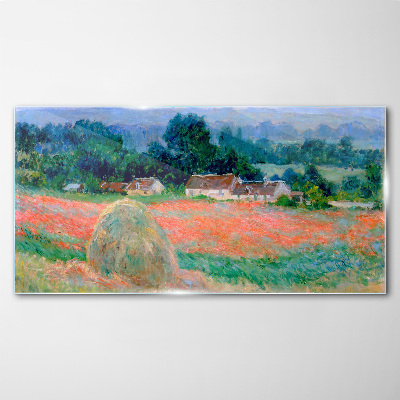 Tableau verre imprimé Meule de foin à Giverny par Claude Monet