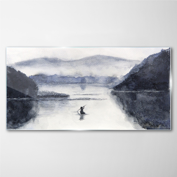 Tableau photo sur verre Une matinée tranquille au bord du lac