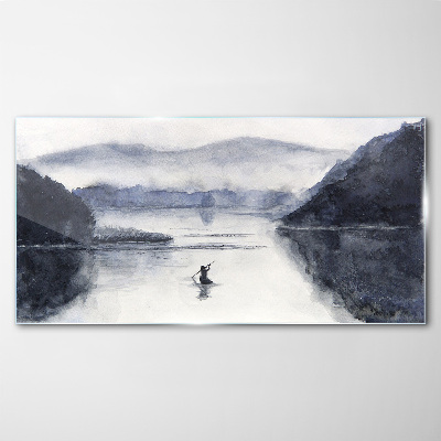 Tableau photo sur verre Une matinée tranquille au bord du lac