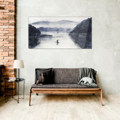 Tableau photo sur verre Une matinée tranquille au bord du lac
