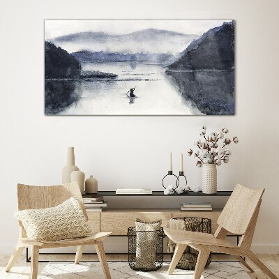 Tableau photo sur verre Une matinée tranquille au bord du lac
