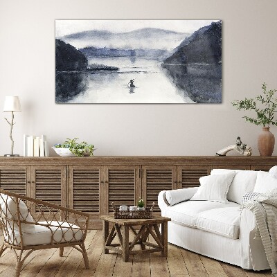 Tableau photo sur verre Une matinée tranquille au bord du lac