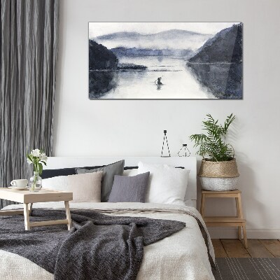 Tableau photo sur verre Une matinée tranquille au bord du lac