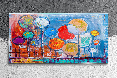 Tableau sur verre Arbres colorés dans le vent