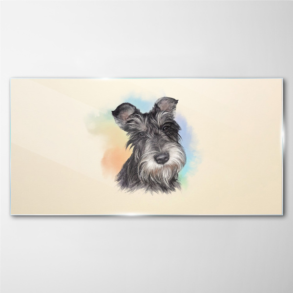 Tableau imprimé sur verre Portrait d'un chien aux couleurs pastel