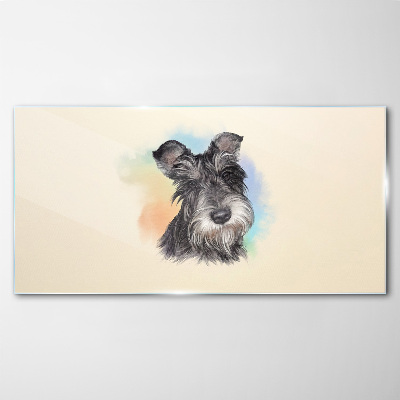 Tableau imprimé sur verre Portrait d'un chien aux couleurs pastel