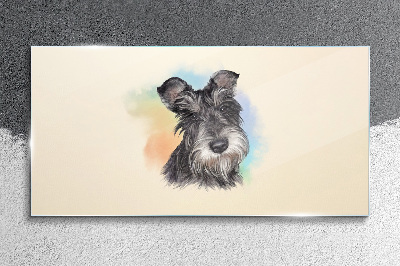Tableau imprimé sur verre Portrait d'un chien aux couleurs pastel
