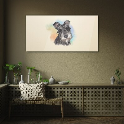 Tableau imprimé sur verre Portrait d'un chien aux couleurs pastel