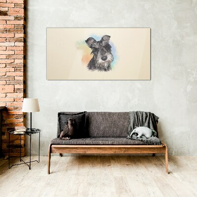 Tableau imprimé sur verre Portrait d'un chien aux couleurs pastel