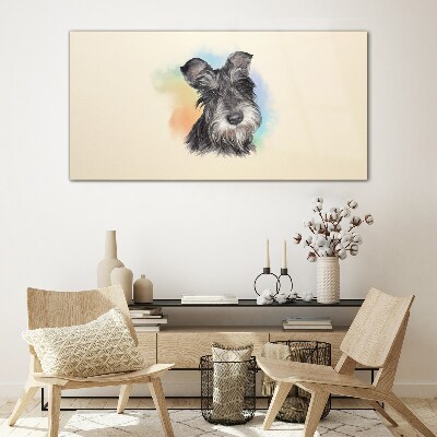Tableau imprimé sur verre Portrait d'un chien aux couleurs pastel