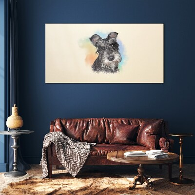 Tableau imprimé sur verre Portrait d'un chien aux couleurs pastel