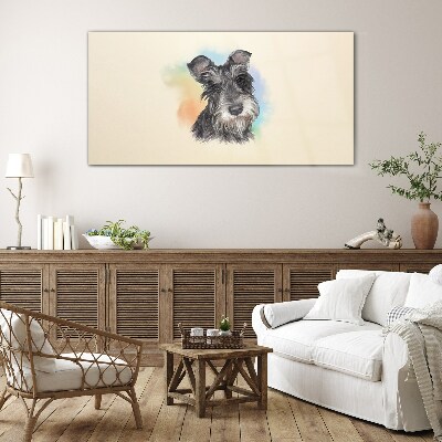 Tableau imprimé sur verre Portrait d'un chien aux couleurs pastel