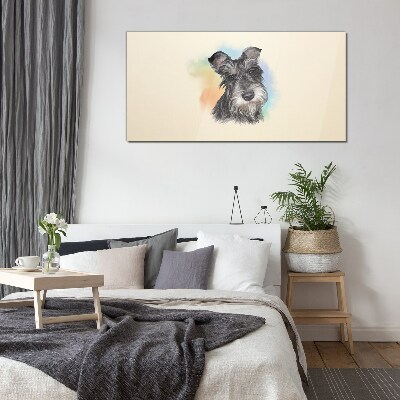 Tableau imprimé sur verre Portrait d'un chien aux couleurs pastel