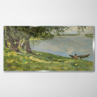 Tableau photo sur verre Un paysage paisible au bord de la rivière