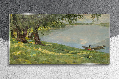 Tableau photo sur verre Un paysage paisible au bord de la rivière