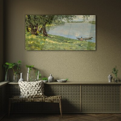 Tableau photo sur verre Un paysage paisible au bord de la rivière