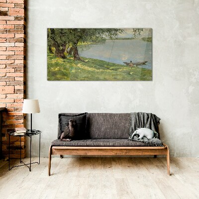 Tableau photo sur verre Un paysage paisible au bord de la rivière