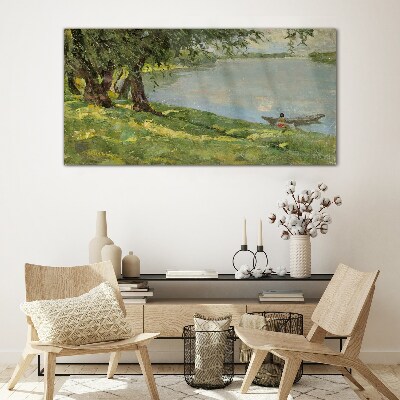 Tableau photo sur verre Un paysage paisible au bord de la rivière