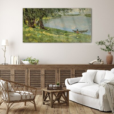 Tableau photo sur verre Un paysage paisible au bord de la rivière