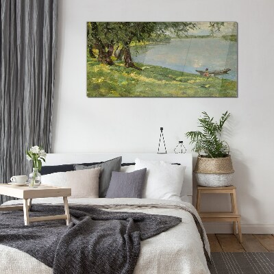 Tableau photo sur verre Un paysage paisible au bord de la rivière