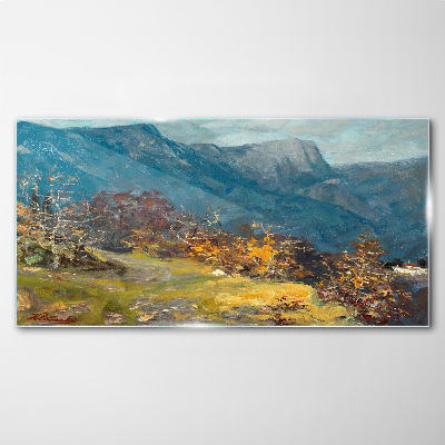 Tableau sur verre Paysage de montagne aux couleurs d'automne