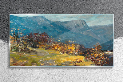 Tableau sur verre Paysage de montagne aux couleurs d'automne