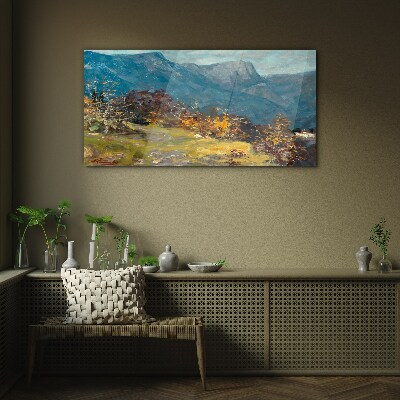 Tableau sur verre Paysage de montagne aux couleurs d'automne