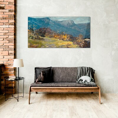 Tableau sur verre Paysage de montagne aux couleurs d'automne
