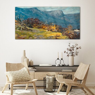 Tableau sur verre Paysage de montagne aux couleurs d'automne
