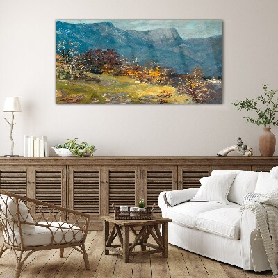 Tableau sur verre Paysage de montagne aux couleurs d'automne
