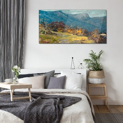 Tableau sur verre Paysage de montagne aux couleurs d'automne