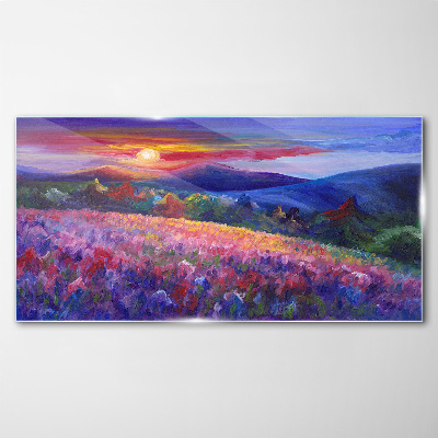 Tableau verre imprimé Paysage aux couleurs du coucher de soleil