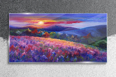 Tableau verre imprimé Paysage aux couleurs du coucher de soleil