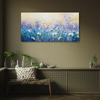 Tableau sur verre Un paysage floral aux couleurs pastel