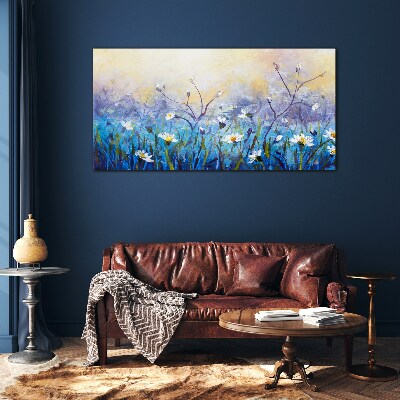 Tableau sur verre Un paysage floral aux couleurs pastel