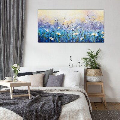 Tableau sur verre Un paysage floral aux couleurs pastel